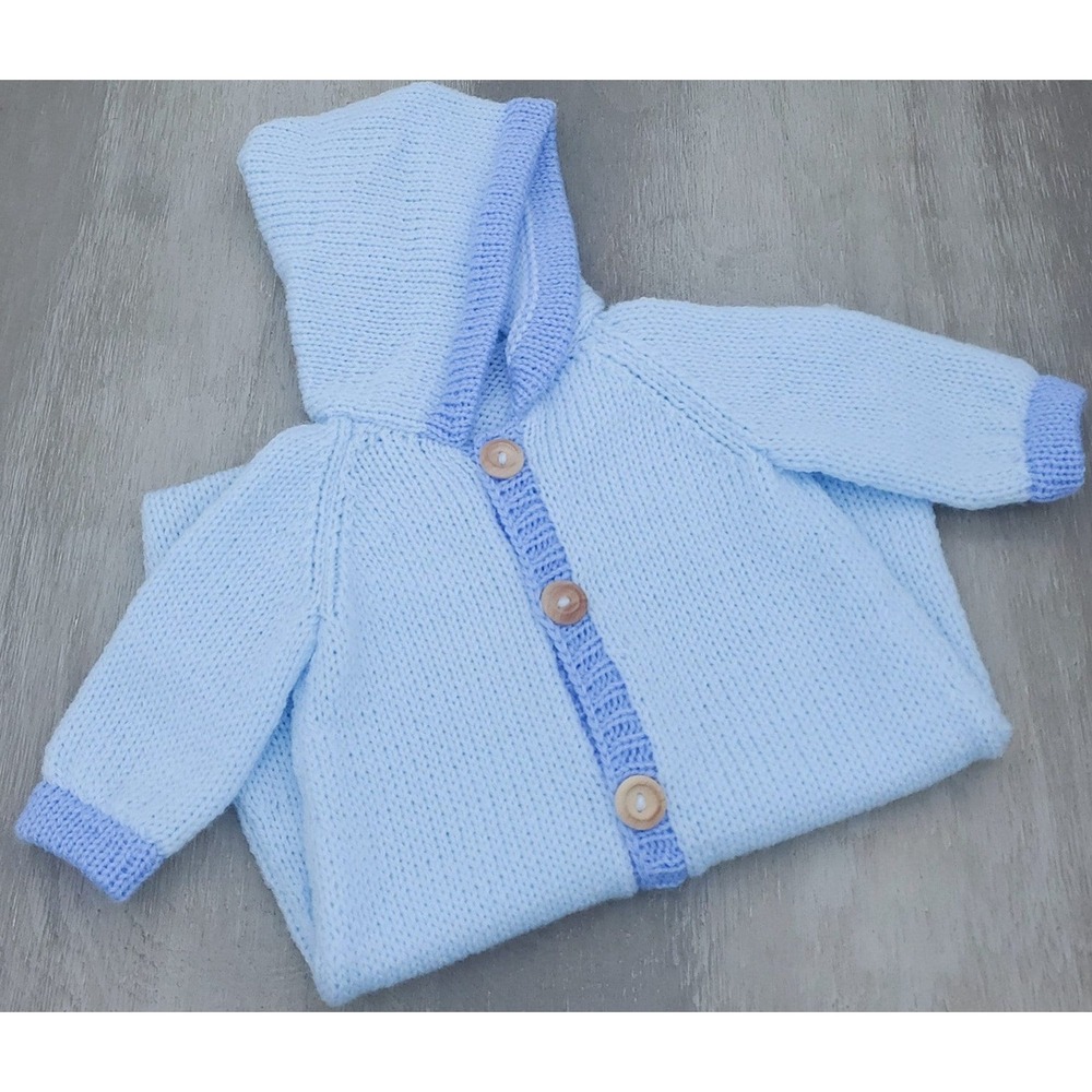 Baby Hooded Pajamas, Baby Boy Hooded Sleeper, Button up Baby Pajamas, Newborn - Picture 3 of 6